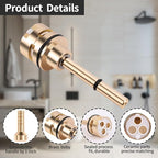 RP71718 3-Function Non-Shared Diverter Cartridge Compatible With RP71718 Replacement Part Set,Three Separate And Three Off Positions.Brass Construction