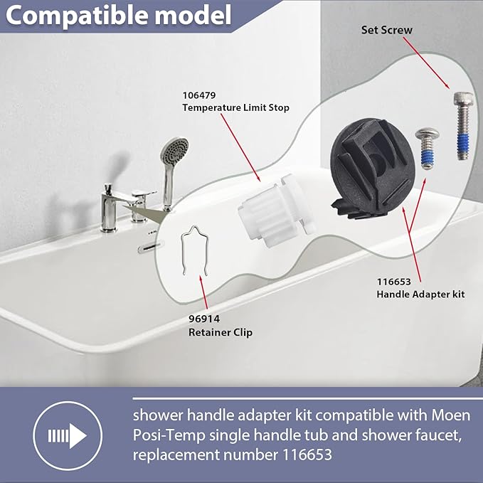 116653 shower handle parts for Moen Posi-Temp Single Handle Tub/Shower Faucet Valve Cartridge 2 Pack