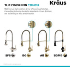 KRAUS Britt Commercial Style Pre-Rinse Kitchen Faucet with Deck Plate in Brushed Gold, KPF-1690BG