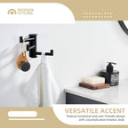 Angle Simple Swivel Towel Hook 3 Arms, SUS 304 Stainless Steel Foldable Bathroom Robe Towel Hook, Wall Coat Holder, Matte Black