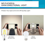 Hizashi Vintage LED Edison Bulb Dimmable, 6W Equivalent 60W, 4000k Neutral White, 700LM, E26 Base Light Bulbs, High CRI 95+ Eye Protection, Clear Glass, Pack of 24