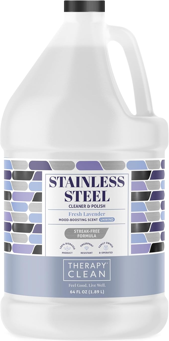 Therapy Stainless Steel Cleaner Bulk Refill - 64 oz. - Streak-Free, Removes Fingerprints and Water Marks from Appliances and Grills