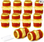 GASHER 10PCS Brass Pipe Fitting, Hex Nipple, 3/8" Male Pipe x 3/8" Male Pipe With Sealant