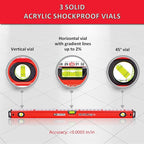 Kapro - 770 Exodus Professional Box Level - 72 Inches - With 45° Vial & Ruler - For Leveling, Measuring, Marking, and Cutting - Features 3 Vials, Precise Straightedge, and Wall-Grip