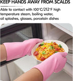 Vgo... Household Cleaning Gloves,Double-layer,Lined Dishwashing Gloves,Long Sleeves for Kitchen,Bathroom Cleaning(TP1117)