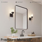 Wall Lights Over Mirror Bathroom Vanity Light Fixtures with White Frosted Glass Shade, Wall Sconces for Porch, 2 Pack Oil Rubbed Bronze T001ORB-L1-P2