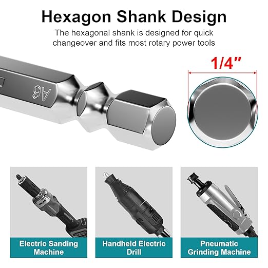 10Pcs 1/4'' Shank Double Cut Burr Set, Carbide Rotary Files Bits for Die Grinder Metal Wood Concrete Plastic Grinding Carving Engraving Drilling Polishing Cutting