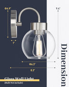 EAPUDUN Bathroom Light Fixtures Over Mirror, 1-Light Brushed Nickel Wall Sconces, Modern Vanity Light Porch Lamp, Hallway,Bedroom, Living Room Lighting Fixtures