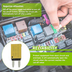 20A DC 12V-14V Auto Reset Circuit Breaker ATM Low Profile T1 Mini Blade Fuses Breakers for Car Trucks Marine Boat RV Solar and More,2 Pack