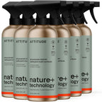 ATTITUDE Multi-Purpose Cleaner with Essential Oils, EWG Verified, Plant and Mineral-Based Ingredients, Vegan Household Products, Refillable Aluminum Bottle, Orange and Sage, 16 Fl Oz (Pack of 6)