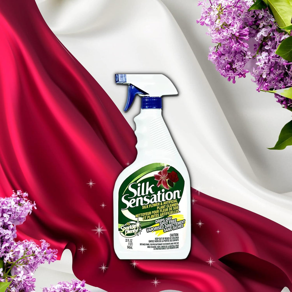 Sparkle Plenty Silk Sensation Artificial Flower & Plant Leaf Cleaner and Shine -Fake Flower Dusting Spray -Silk Plant Cleaner Spray No Wipe -Drip Dry Cleaning Supplies for Artificial Tree, Bundle of 2