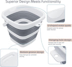 Small Collapsible Bucket, 1.4Gal/5L BPA-Free - Foldable Water Pail for Car Washing, Camping, Beach - Portable Lightweight Storage for Outdoor, RV, Travel (Grey)