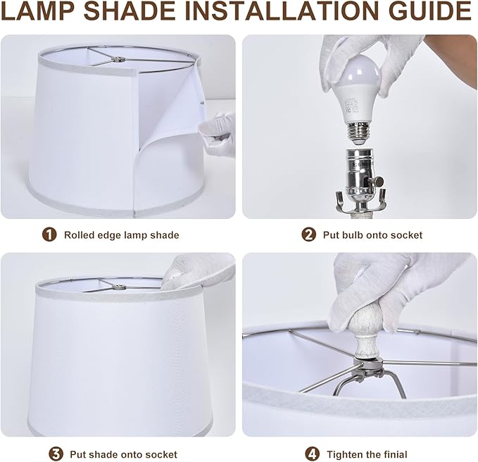 Terpsichore Bedside Lamps Set of 2 Nightstand Lamp Desk Lamps Vintage Rustic Farmhouse Table Lamp 3 Way Dimmable Light,Suitable for Living Room Bedroom,with Linen Shade LED Bulb,USB A+C Port