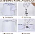 Terpsichore Bedside Lamps Set of 2 Nightstand Lamp Desk Lamps Vintage Rustic Farmhouse Table Lamp 3 Way Dimmable Light,Suitable for Living Room Bedroom,with Linen Shade LED Bulb,USB A+C Port