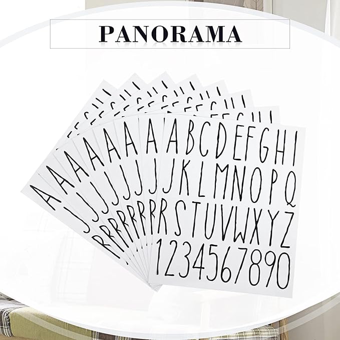 8 Sheets Vinyl Letter Stickers Waterproof Self Adhesive Letter Numbers Alphabet Modern Mailbox Numbers Sticker for Back to School DIY Mailbox House Home Business Address(1.5 Inch,Black)