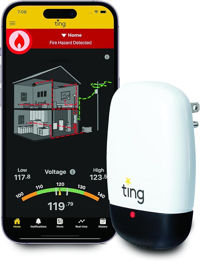 Electrical Fire Prevention Sensor & Service - Residential Use Only - 12 Months of Required Service Included - Home Fire Safety