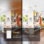 CycevSun Brushed Nickel Recessed Lighting 4 Inch with Night Light 16 Pack, Canless Ultra Thin Wafer Downlight Outdoor Exterior Soffit, Dimmable & 5CCT Selectable, 9W, ETL & Energy Star