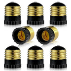 E26 to E17 Light Socket Adapter, Medium Screw E26 to Intermediate E17 Bulb Socket Adapter Converter, UL Listed (Black, 8)
