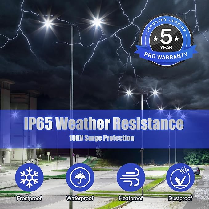 BBESTLED 400W LED Parking Lot Light 56000 Lumen, UL DLC Parking lot Flood Lights with Arm Mount, Street Area IP65 5000K Waterproof 100-277VAC Input, Outdoor LED Stadium Pole Light