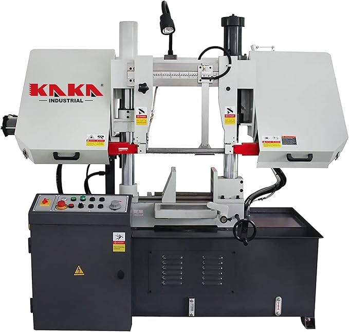 KAKA Industrial Metal Cutting Bandsaw 13.8 Inch Capacity Double Column Horizontal Band Saw Hydraulic Control Semi-Automatic for Metal Fabrication Shops,Industrial Workshops TGK-14