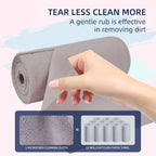 & PLUSH Microfiber Cleaning Cloth Roll - 50 Pack, Tear Away Microfiber Towels, 12" x 12", Reusable, Washable, Streak Free, Ultra Absorbent Dish Rags for Car, Home, Garage or Shop (Grey)