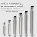 GeilSpace 3/4" x 12" Stainless Steel Pipe, 304 Pipe Nipple Fits Standard 3/4 Inch Threaded Pipes and Fittings, DIY Industrial Metal tube (2 PCS)
