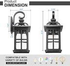 Darkaway 2pcs Large Outdoor Wall Light, 22inch Exterior Light Fixture with Seeded Glass, Aluminum Outside Lights Sconces Exterior Lighting for House Porch Patio Doorway