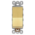 LIDER Brushed Gold Minimalist Design Decorator Switch, Frameless Paddle Wall Light Switch, On/Off Rocker Switch, 3-Way or Single Pole, Residential Grade, UL Listed, 3 Wire, 15A 120-277VAC