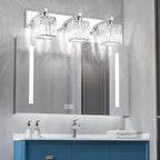 Aipsun Vanity Light Fixtures Crystal Bathroom Lighting Fixtures Chrome Vanity Light for Bathroom (Exclude Bulb)