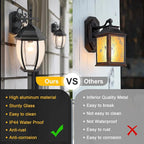 Outdoor Wall Lights, 16 Inch Wall Sconce with Glass Shades, Waterproof Porch Light Fixture, Mounted Exterior Lighting Fixtures for House Farmhouse Patio Doorway Garage (E26 Base Max 40W)