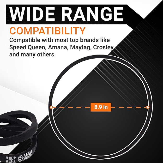 BlueStars Ultra Durable 27001006 Washer Drive Belt - Compatible with Amana Maytag Speed Queen Washers - Replaces 38174 WP27001006 40053601 40053606 PS11740577