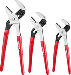 ARROW 3-Piece Groove Joint Pliers Set, Adjustable Water Pump Pliers Set (8", 10", 12") with 5 & 7 Jaw Positions, Serrated Jaws and Comfort Dip-grip Handle, for Plumbing Repair & Home Maintenance