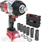 Cordless Impact Wrench 1/2 inch Compatible with Milwaukee 18v Battery, 1700 Ft-lbs High Torque Impact Driver with 6Pcs Sockets & Storage Case, Electric Impact Gun with 4-Speed & LED Light