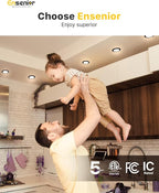 Ensenior 24 Pack 6 Inch LED Recessed Ceiling Light, Dimmable, 2700K-5000K 5CCT, 1200LM 12W 120V, High Brightness Dimmable Canless Wafer Downlight - ETL&FCC&IC