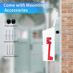 White Wall-Mount Mailbox, Modern Large Capacity Drop Mailboxes for Outside, Rust-Proof Galvanized Steel Post Box with Flag (No Keys Locking)