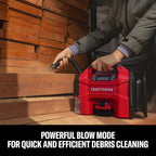 CRAFTSMAN 3-in-1 Tire Inflator Kit with Battery & Charger, 160 PSI Portable Air Compressor, Car Vacuum & Dust Blower with LED Light (Includes 4.0Ah Battery & 12V Charger)