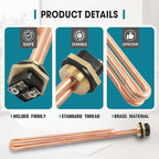 3 Pcs He 90240 Water Heater Heating Element 9000W 240V Heating Element Replacement for EcoSmart ECO 18 27 36 for Rheem Rtex Retex for Electric Tankless Water Heaters Screw-In Copper