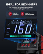 ARCCAPTAIN 110V/220V Stick Welder, [Large LED Display] 160Amp ARC Welding Machine with Synergic Control, IGBT Inverter Portable MMA Welder Machine with Lift Tig Hot Start, Arc force and Anti-Stick