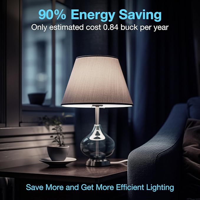 dalattin A19 Vintage LED Edison Bulbs, 60W Equivalent Light Bulbs, 5000K Daylight White, Clear Glass Filament Bulb, Efficient 8W, E26 Base, 800 LM, CRI80+, Non-Dimmable for Home, Farmhouse, 12 Pack