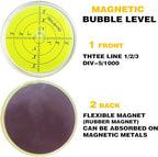 Magnetic Round Bubble Level Tool Bullseye Inclinometer Machinist Pocket Precision Spirit String Circular - Trailer Rv Leveling System Blocks Table Post Indicators Camper Leveler Magnet 2.4 Inch 60mm
