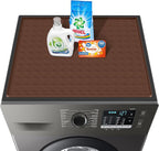 Washer and Dryer Covers for the Top,23.6'' x 19.7'' Silicone Dust Pad for Laudry Machine & Dryer,Non-slip Heavy Duty Waterproof Counter Top Protector Guards for Landry & Kitchen,Brown
