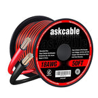 18Gauge 50FT Electrical Wire Cable Flexible Wire Extension Cord 18AWG Copper Clad Aluminum Copper Wire 2 Conductors Red Black Parallel Wire line Hookup LED Lighting Strips 12V/24V DC Cable
