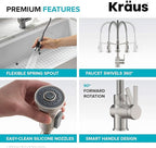 KRAUS Britt 2nd Gen Commercial Style Pull-Down Single Handle Kitchen Faucet in Brushed Brass, KPF-1691BB