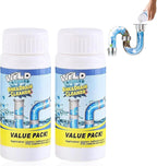 Wild Tornado Pipe Dredge, Powerful Sink and Drain Cleaner, Drain Cleaner Powder, Quick Sink Unblocker for Kitchen Toilet Pipes (2pcs)