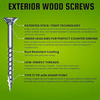 Velocity Exterior Wood Screws Site Case - Wood Screws Assortment Kit in 7 Sizes, Stick Tight Technology, Includes 4 Hexstix Drive Bits and Storage Organizer (580 Pieces)