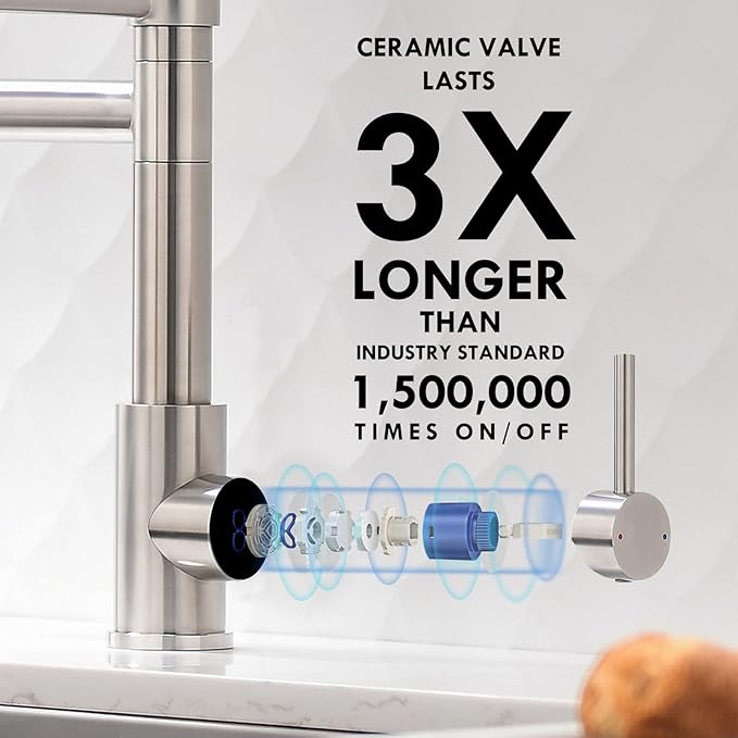 AIMADI Kitchen Faucet with Pull Down Sprayer,Commercial Stainless Steel Pull Down Sprayer Kitchen Faucet Single Hole Single Handle RV Laundry Outdoor Kitchen Sink Faucets