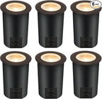 [6 Pack] CLOUDY BAY 9W LED Landscape Well Lights,2700K/3000K/3500K/4000K/5000K Selectable,Low Voltage 12V/24V Ground Lighting,Waterproof Outdoor In Ground Lights for Uplights,Transformer Excluded