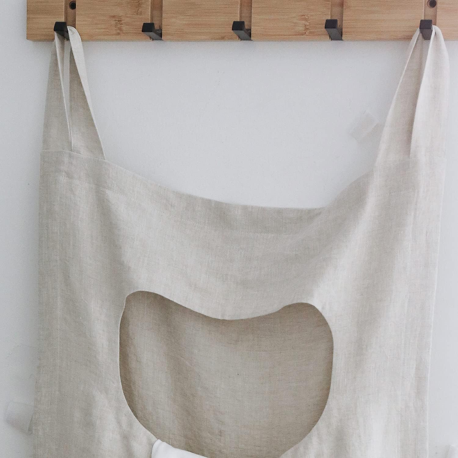 Amazhiyu 100% Linen Door Hanging Laundry Hamper Bag, 19x27 Inches (Linen)