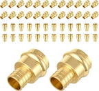 (Pack of 50) Seelink 3/4"Press x 3/4"Pex Crimp Coupling Brass Adapter, Press Fittings For Copper and Pex Pipe Connection(PEX1807346-50Pack)