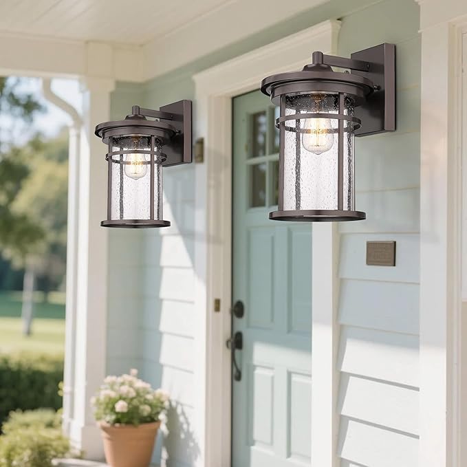 Casia Wall Sconce, Outdoor Lighting Fixture, 14.17'' H x 8.66'' W, Oil Rubbed Bronze, Lobby, Entryway, Patio, Porch, Balcony, UL Listed